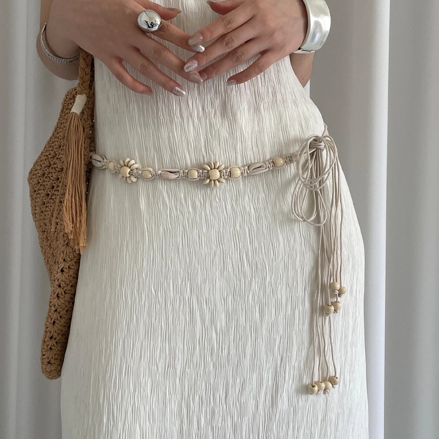 Bohème Ethnic Style Thin Waist Belt For Women Accessory Woven Decoration With A Dress Waist Chain For Summer Waist Rope Belt