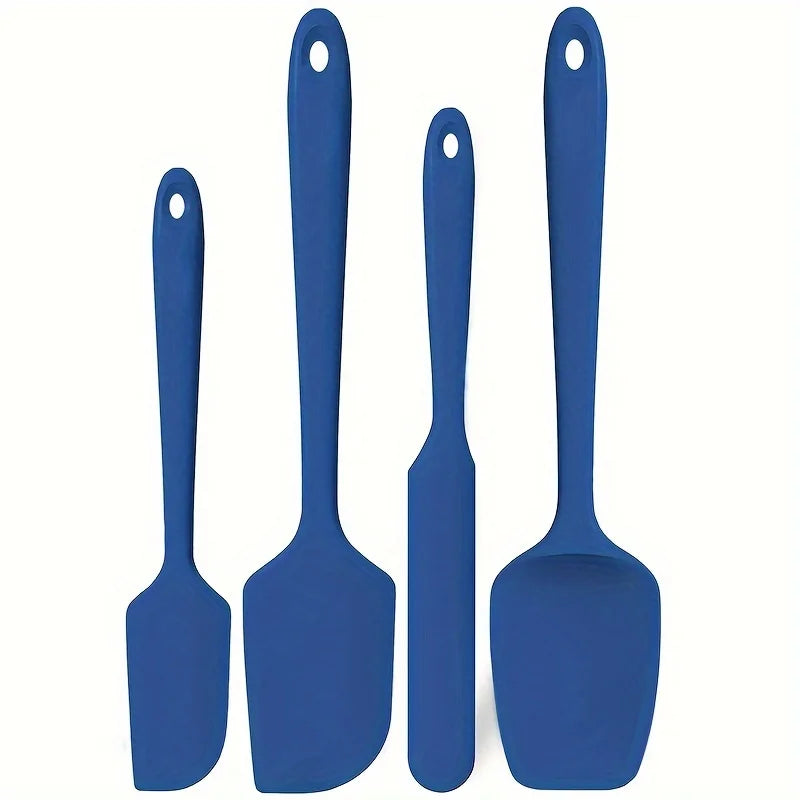 4pcs Heat Resistant Silicone Spatula Set - High-Temperature Flexible Kitchen Tools for Nonstick Cookware,Durable & Easy to Clean
