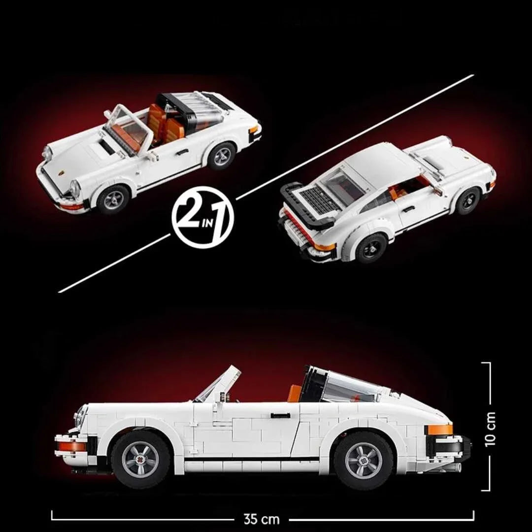 Technical Retro Car Brick 1458pcs Building Blocks Set 2-1 Race Classic Model Kit