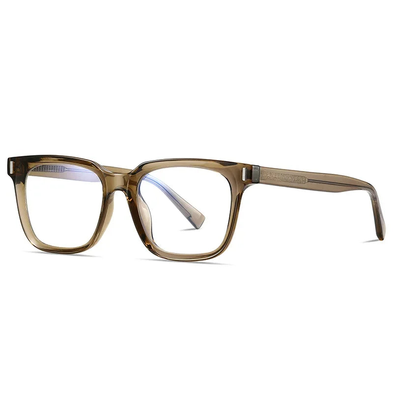 JNPCXI TR90 Acetate Men Square Glasses Frame Women Anti Blue Light Glasses Trend Style Unisex Transparent Optical Eyewear