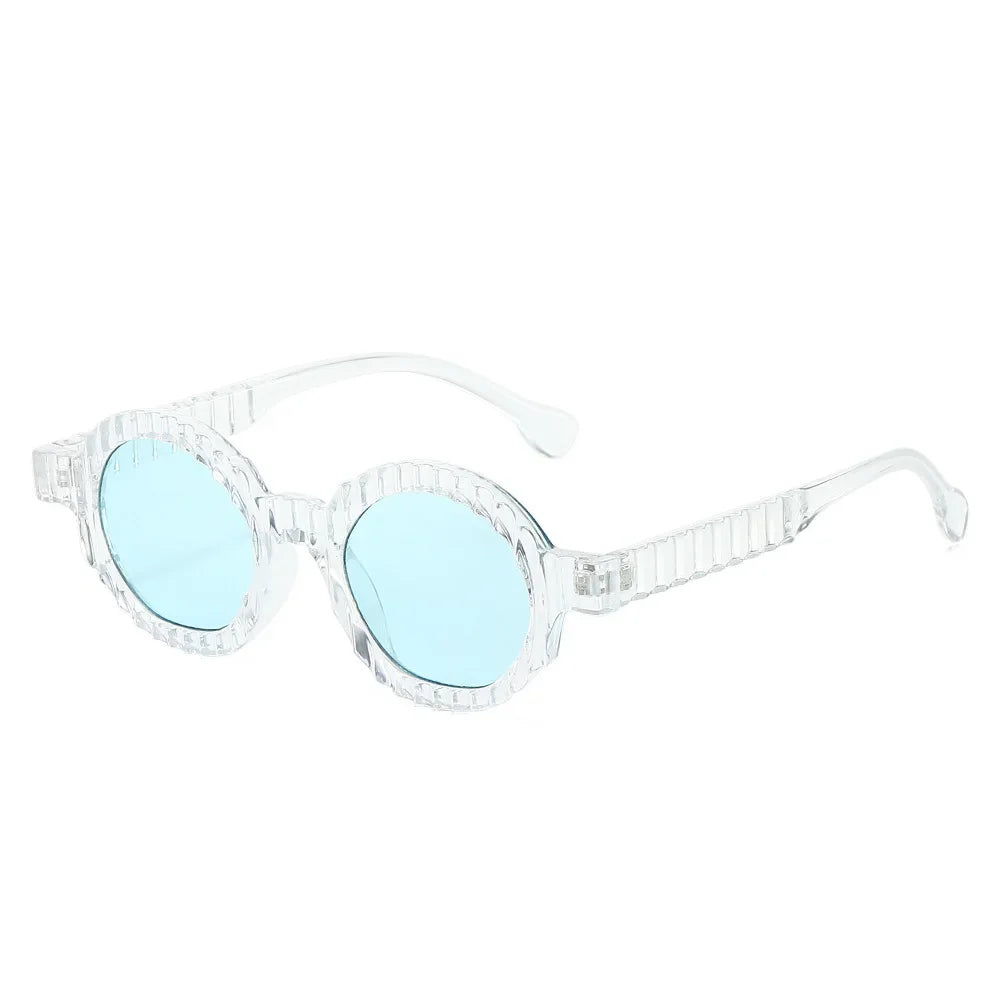 JNPCXI New Fashion Round Sunglasses Women Double Green Gradient Color Shades UV400 Men Punk Trending Sun Glasses