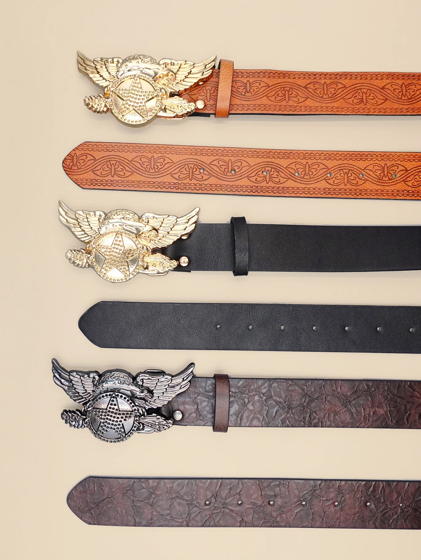 Western Cowboy Eagle Buckle Belt, Unisex Trendy Retro Punk Embossed Belt, Versatile Casual Belt, Daily Holiday Matching Belt