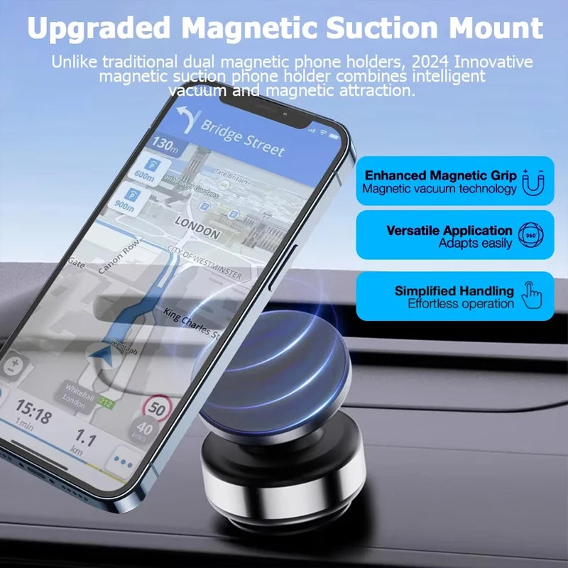 Double Sided Vacuum Suction Cup Magnetic Phone Holder, Foldable Storage Holder