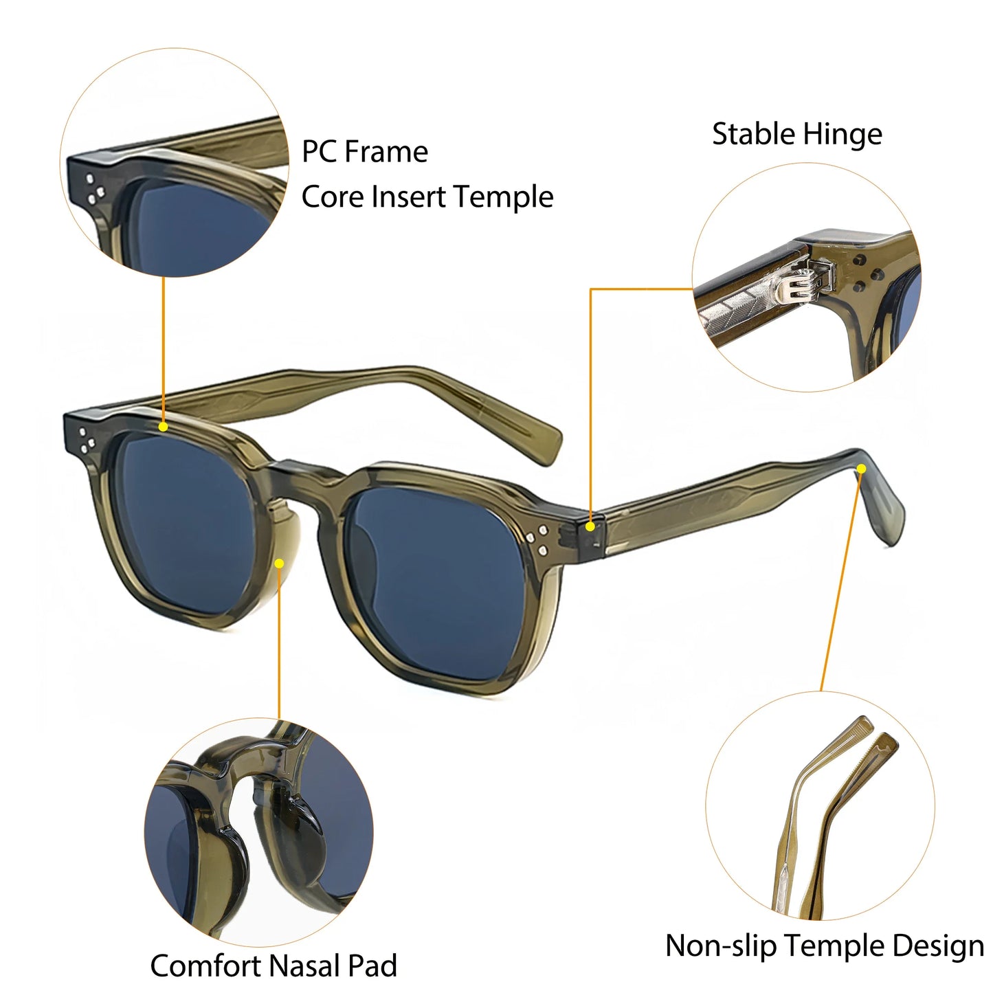 CATERSIDE New Retro Punk Square Sunglasses Men Small Frame Personalized Design Sun Glasses for Women Travel Party Festival Gift