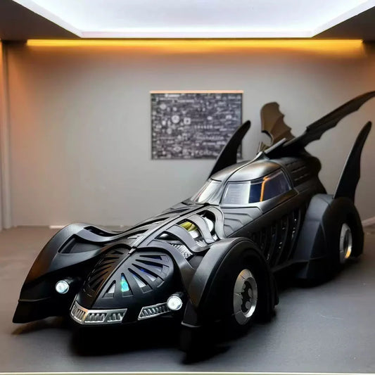 1:18 Batmobile 1995 Knight Model Toy Diecast Alloy Sports Car Front Wheel Steering Spray Function Vehice Children's Holiday Gift