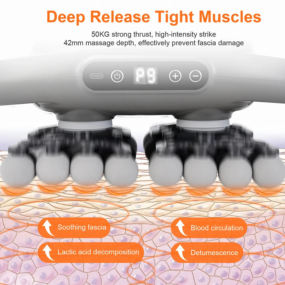42-Heads Body Massage Gun High-Frequency Vibration Fascia Gun Back Waist Thigh Massager Neck Shoulder Massager Muscle masajeador