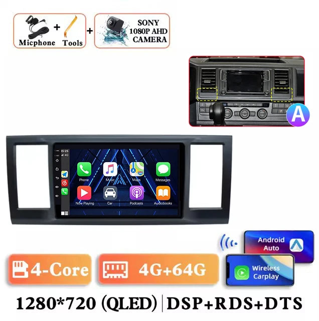 Android 16 Carplay autoradio for VW Volkswagen Caravelle 6 T6 2015-2020 lettore Video multimediale navigazione GPS Audio Stereo