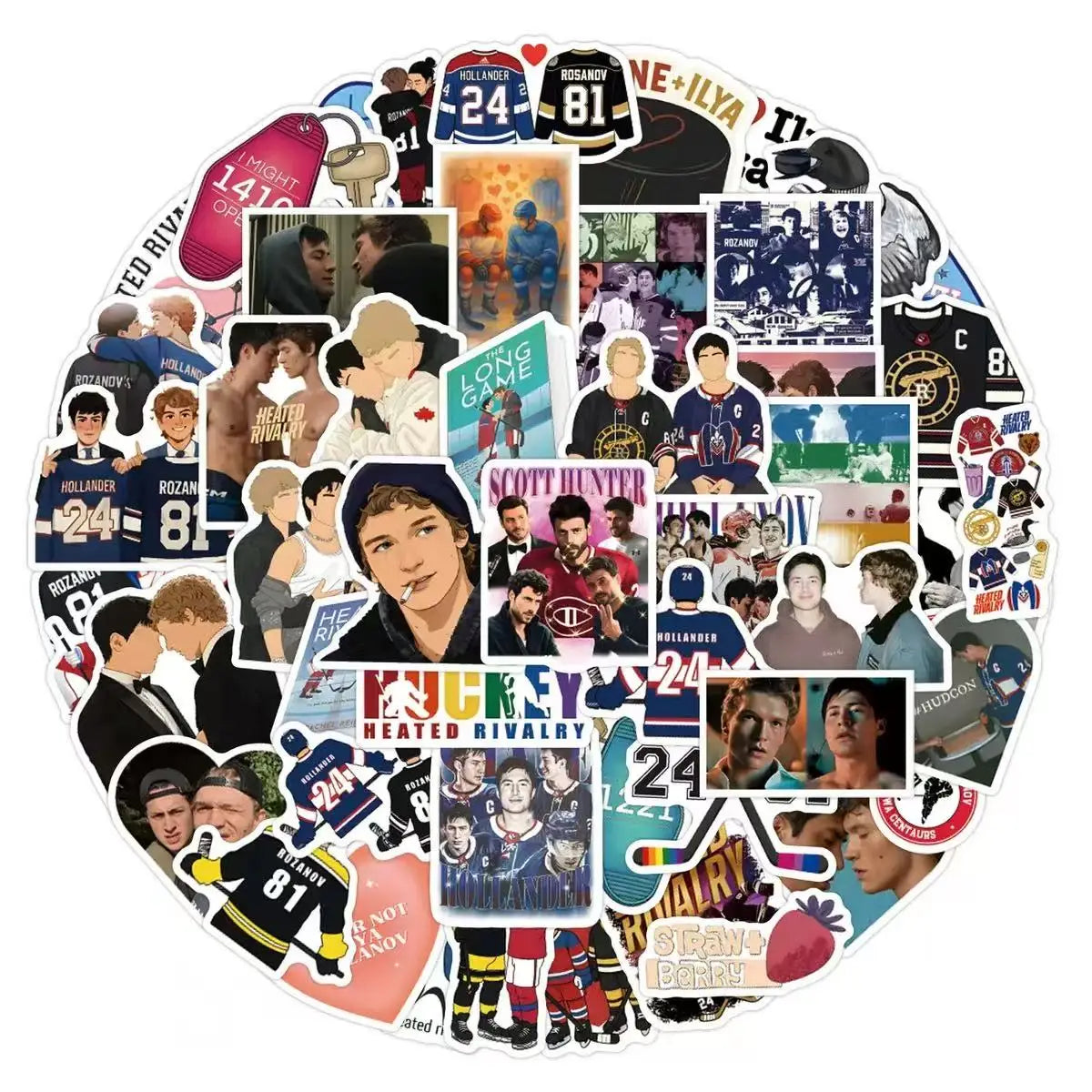 60PCS TV Series Heated Rivalry Stickers DIY Skateboarder Mobile Phone Case Notebook Water Cup Waterproof Gift Stickers