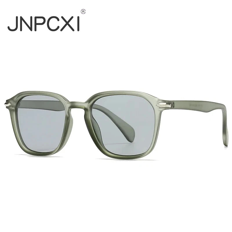 JNPCXI New Square Men Sunglasses Fashion Shades UV400 Retro Rivets Women Luxury Black Yellow Sun Glasses