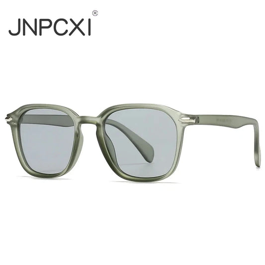 JNPCXI New Square Men Sunglasses Fashion Shades UV400 Retro Rivets Women Luxury Black Yellow Sun Glasses