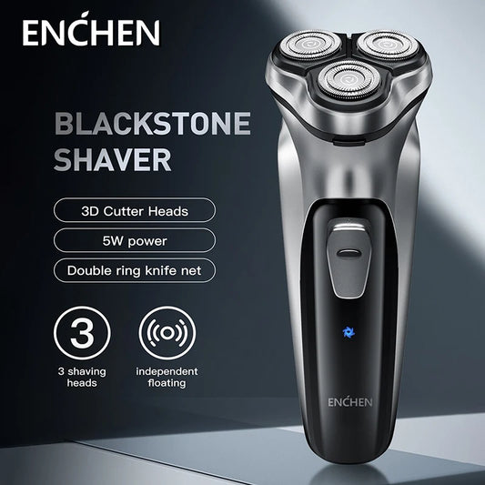 Electrical Rotary Shaver Men 3D Floating Blade Washable Type-C USB Rechargeable