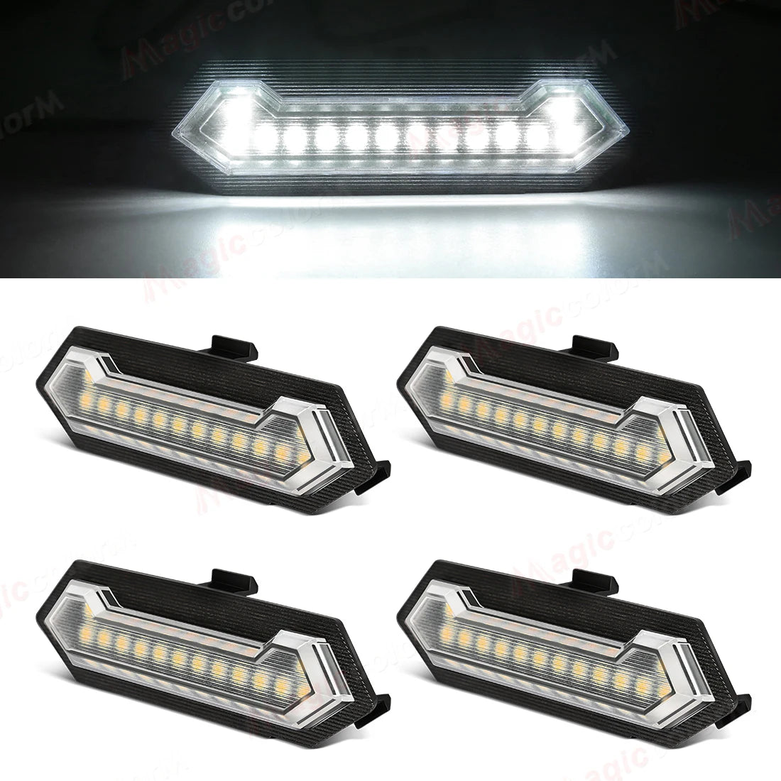 4PCS Grille Lights For Toyota Tacoma TRD Sport 2024 2025 Front Grill Car LED White Amber Blue Red Warning Daylights DRL 12V