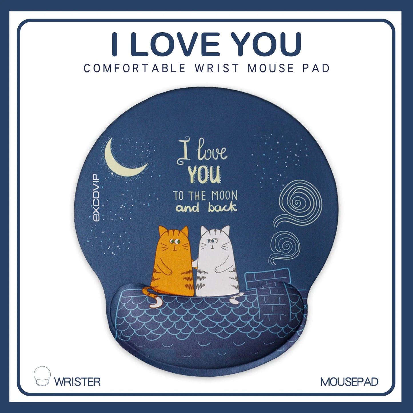 EXCO Mouse Pad with Silicone Wrist Support Rest Ergonomic Comfortable Mousepad Non-Slip Rubber Base for Computer Home Office