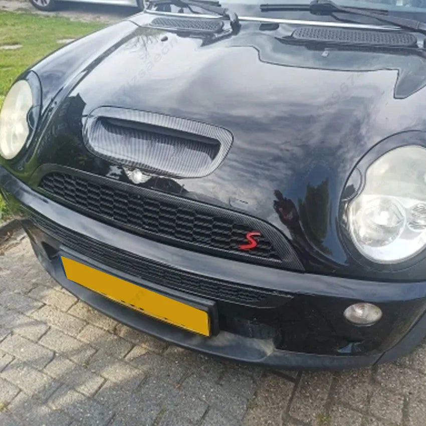 For BMW Mini Cooper R55 R56 R57 R58 2007 2008 2009 2010 2011 2012 2013 Car Front Air Hood Bonnet Scoop Vent Trim Gloss Black