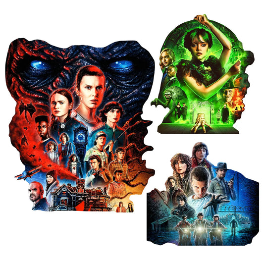 Fancy World Wooden Jigsaw Puzzle Wood Home Decor Painting Christmas and Halloween Gift Toy for Teen and Kid