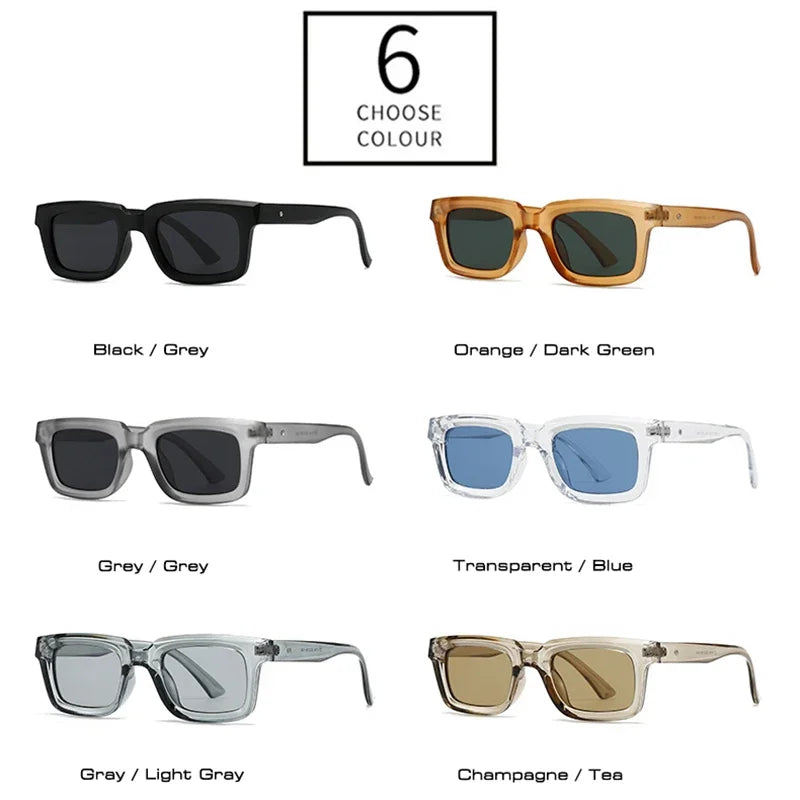 JNPCXI New Square Sunglasses Women Fashion Candy Color Blue Shades UV400 Retro Rivets Men Sun Glasses