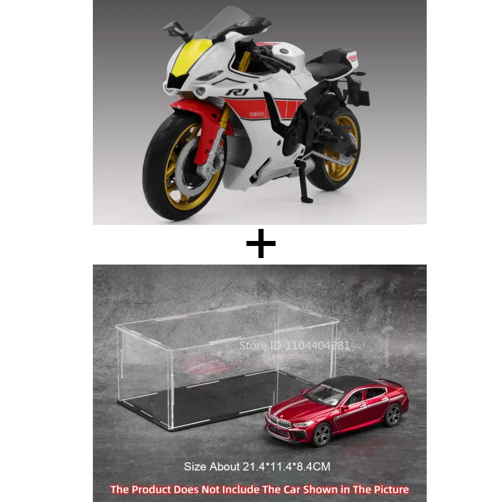 1:12 Scale Yamaha YZF-R1M Model Car Toy Racing Motorcycle Simulation Diecast Front Wheel Steering Toy Series Boy Gift Collection