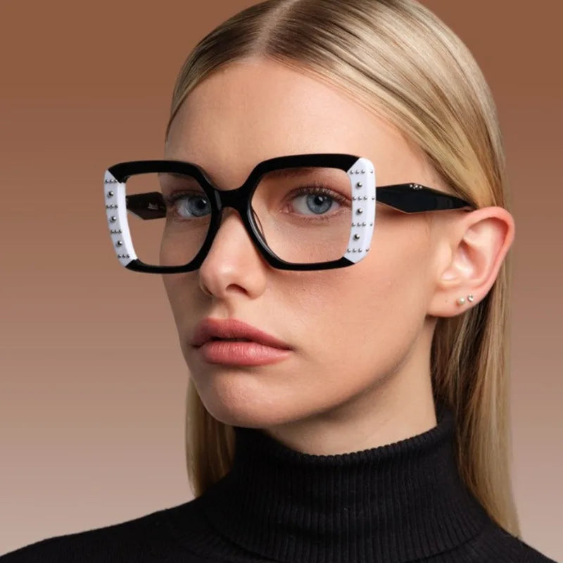 JNPCXI New Fashion Square Women Glasses Frame Clear Anti-Blu-Ray Eyewear Retro Men Optical Frame Computer Goggles