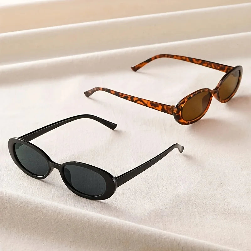 4PCS Trendy Glasses with A Retro Oval Design and Gold Metal Frame, Suitable for Both Men and Women Perfect for Daily Commuting