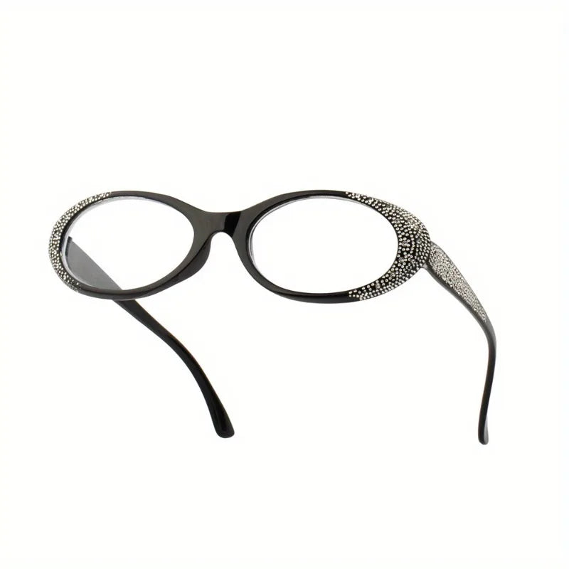 3PCS Elegant Small Frame Women's Reading Glasses with Shiny Oval Frame Reading Glasses Daily Wear Elegant Frame Retro Style
