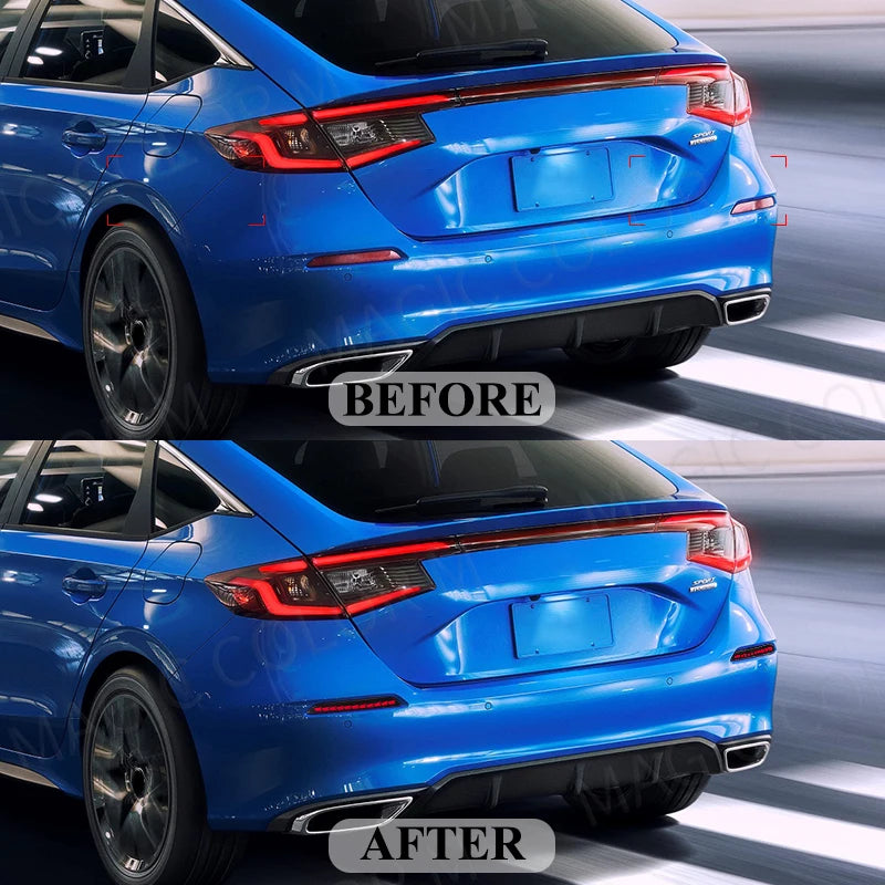 LED Rear Bumper Reflector Light For Honda Civic Hatchback 2021 2022 2023 Auto Brake Warning Lamp Waterproof Car Accessories 12V