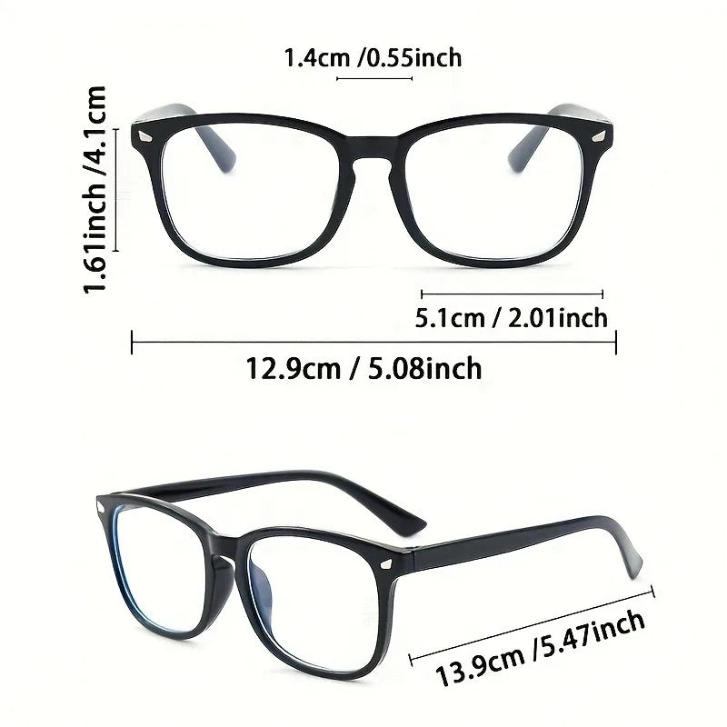 3 Pairs of Men's and Women's Universal Y2K Basic Square Small Frame Simple and Fashionable Ordinary Decorative Glasses