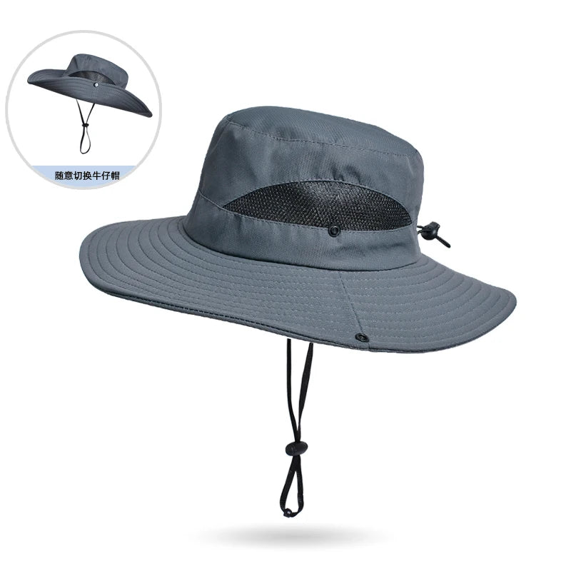 Xinbaoguan 100% Polyester New Spring/Summer Big Eaves Sun Protection and Sunshade Fishing Hat Breathable and Versatile Sun Hat