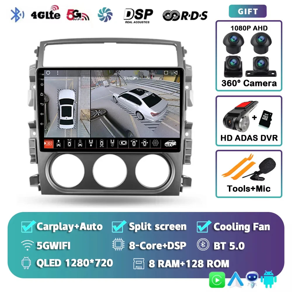 For Suzuki Liana 1 2004 - 2008 2K 12+256 QLED Android 15 CarPlay Car Radio Multimedia Video Player GPS stereo Head Unit 4G WIFI