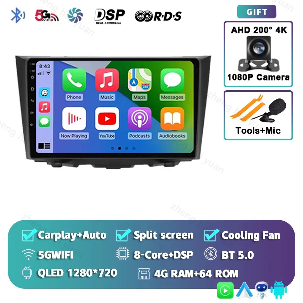 CarPlay Auto Android 15 For Suzuki Kizashi 2009 - 2015 Car Radio Multimedia navigation video DVD Autoradio Stereo 2din 4G+BT GPS