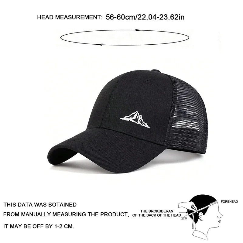 Unisex Mountain Range Embroidery Baseball Net Caps Season Adjustable Simple Hats