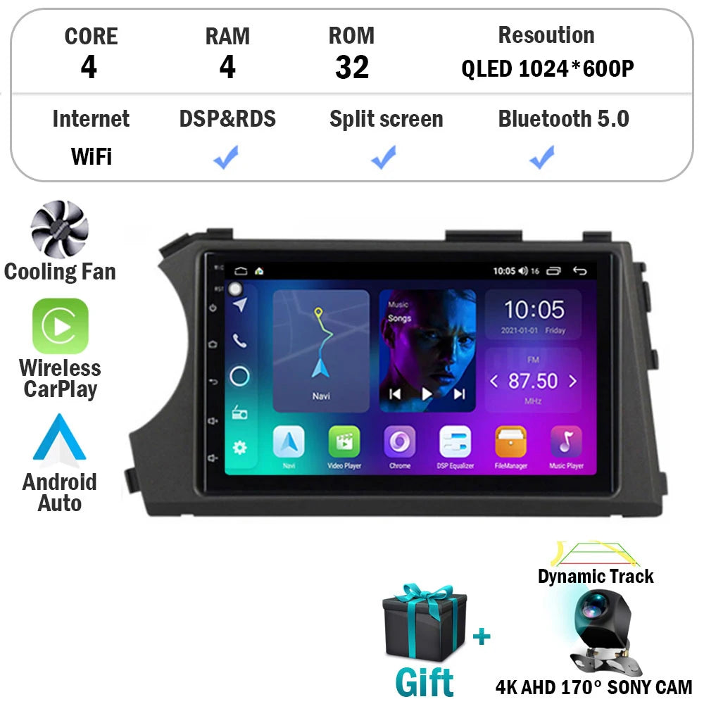 Android 14 HD 7inch Touch Screen Car Radio Multimedia For SSangyong Actyon Kyron Video Player Navigation GPS Carplay Head Unit