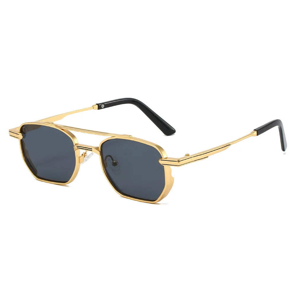JNPCXI New Vintage Double Bridges Pilot Women Sunglasses Metal Frame Gradient Shades UV400 Men Trending Sun Glasses
