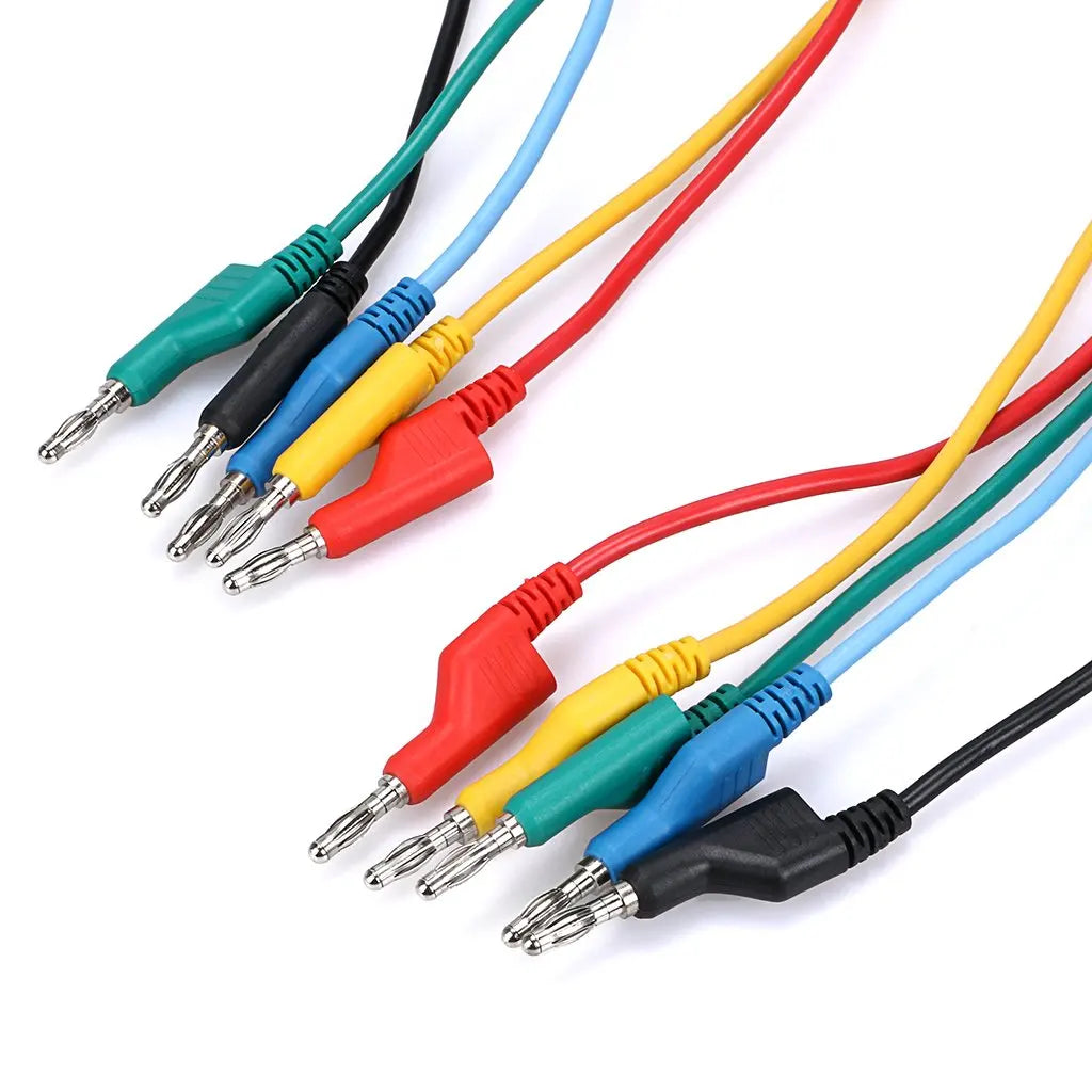 5PCS Stackable Banana to Banana Plug Test Leads Soft Electrical Test Cable Wire 3.3ft/1m for Multimeter 1000V 15A