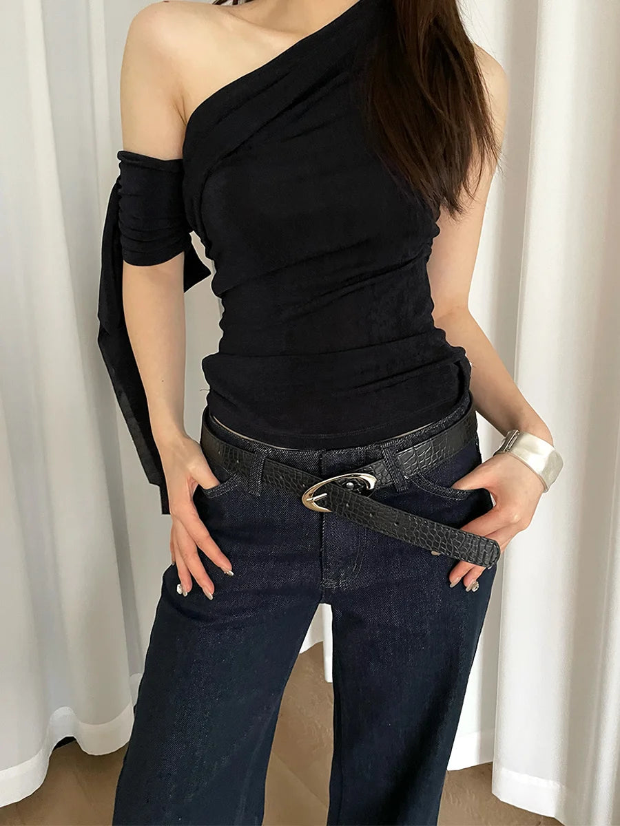 Fashionable Korean Style With Lychee Pattern Women's Belt 2025 Red High-End Versatile Simple Ins Style Decoration Belt Trend