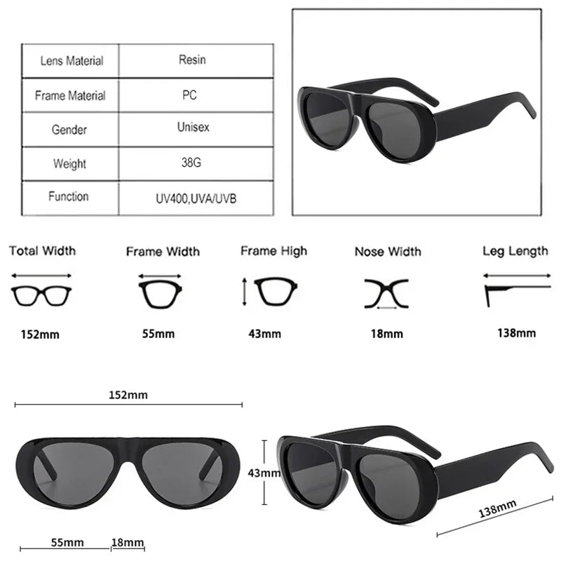 JNPCXI Ins Popular Fashion Pilot Women Sunglasses Retro Tea Blue Shades UV400 Men Trending Wide Legs Sun Glasses