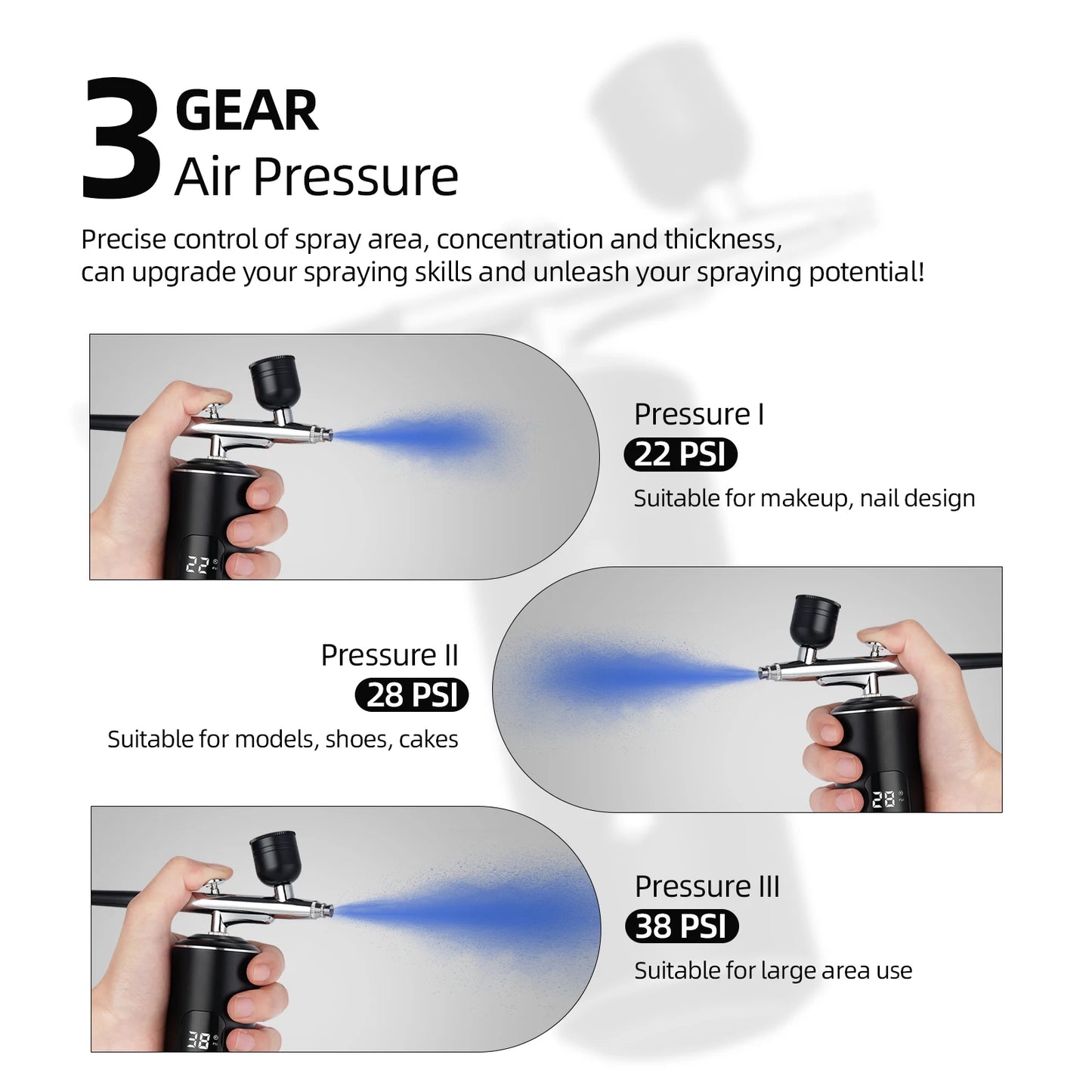 Portable Airbrush Mini Air Compressor Kit Paint Spray Gun For Nail Art Tattoo Craft Cake Pastry Painting Face Hydrating Sprayer