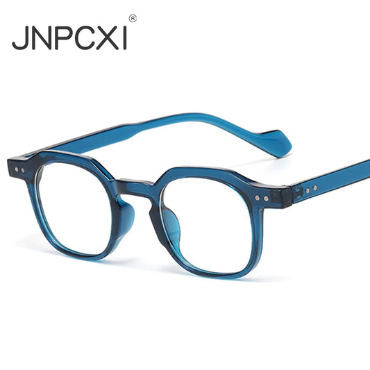 JNPCXI New Retro Small Square Men Glasses Frame Fashion Punk Eyewear Clear Anti-Blu-Ray Women Optical Frame Computer