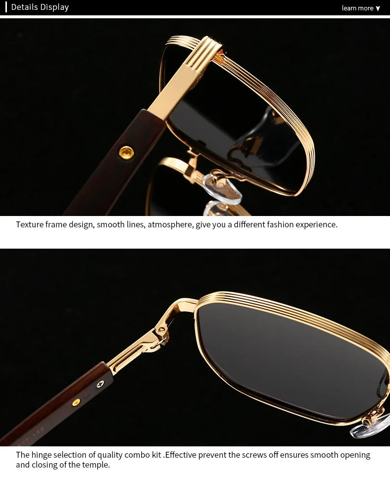 JNPCXI Polarized Fashion Square Sunglasses Men Retro Rivets Silver Blue Gradient Shades UV400 Women Sun Glasses