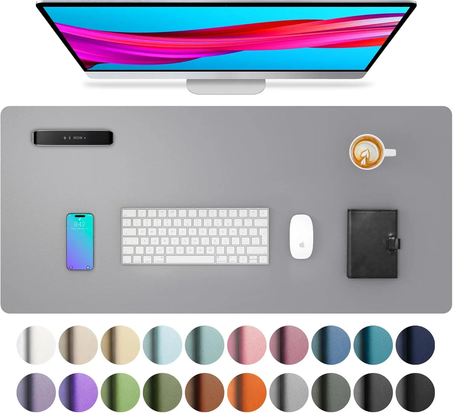 XXL Mouse Pad Office Desk Pad ,PU Leather Desktop Keyboard Desk Mat Gaming Mousepad Desk Writing Pad for School /Home/Office
