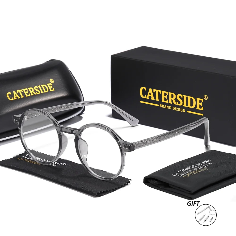 CATERSIDE New Men's Optical Glasses Customized 1.56 refractive index Round Lenses Prescription Glasses Women Reading Eyeglass