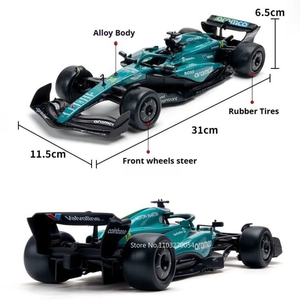 1:18 F1 Racing Car Diecast Alloy Model Toys Car Rubber Tire Front Wheel Steering Miniature Sports Car Boyfriend's Christmas Gift