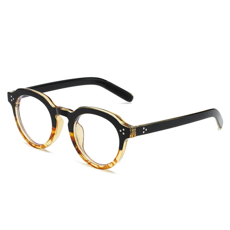 JNPCXI Oval Sunglasses Women Fashion Clear Black Orange Shades Retro Rivets Men Punk Trending Sun Glasses UV400