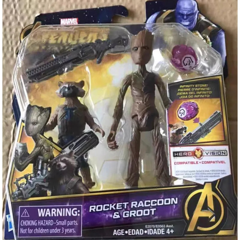 Original Hasbro MARVEL The Avengers SCARLET WITCH/Captain America/BLACK WIDOW/HULK/FALCON/ROCKET RACCOON&GROOT Anime Figure Toy