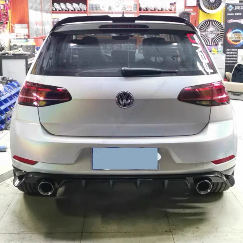 For VW Golf 7.5 Standard Edition GTI 2017-2019 Car Rear Bumper Black Diffuser LED Splitter Spoiler With Iight  Exterior Body Kit