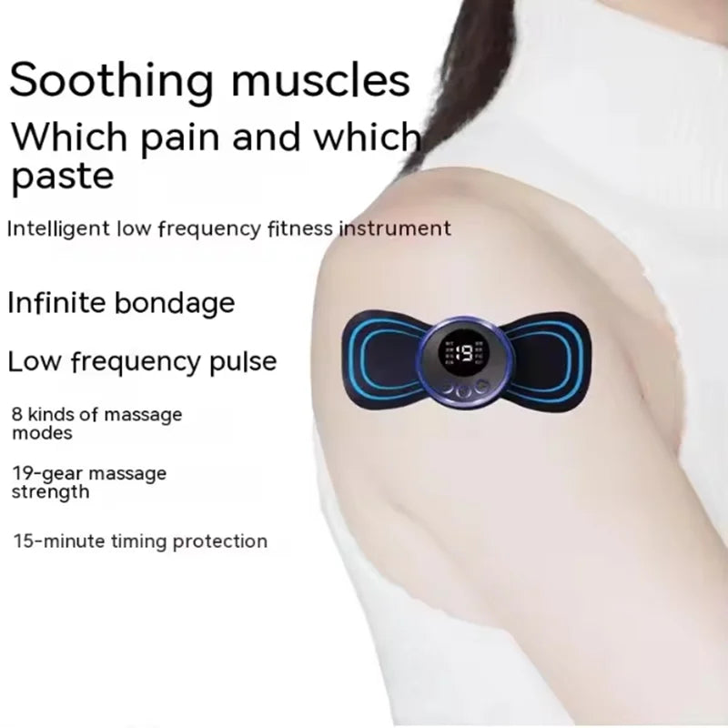 Rechargeable electric neck massage, relieve pain EMS acupoint muscle stimulation