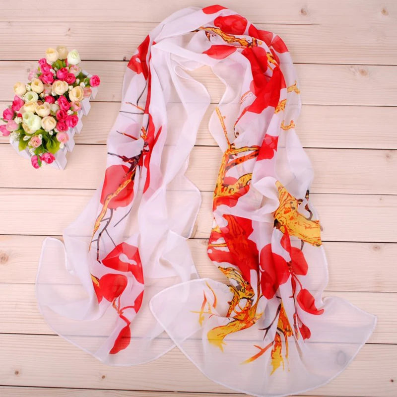 New Fashion Ink Painting Women's Chiffon Printing Long Scarves Wholesale Spring and Summer Yiwu Manufacturer's Small Scarves