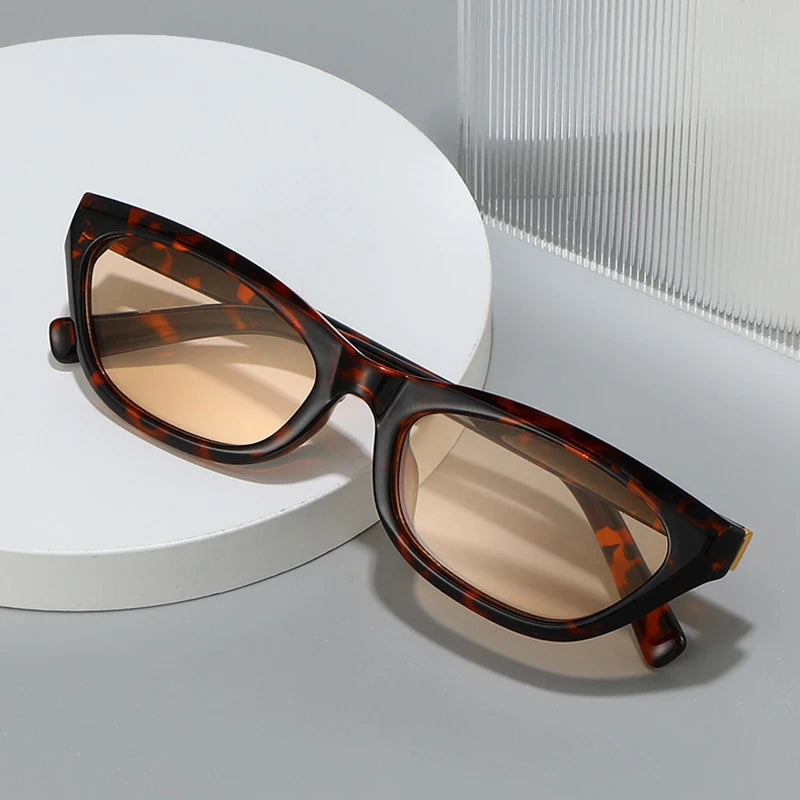 JNPCXI New Fashion Candy Color Small Black Tea Cat Eye Women Sunglasses UV400 Retro Men Sun Glasses