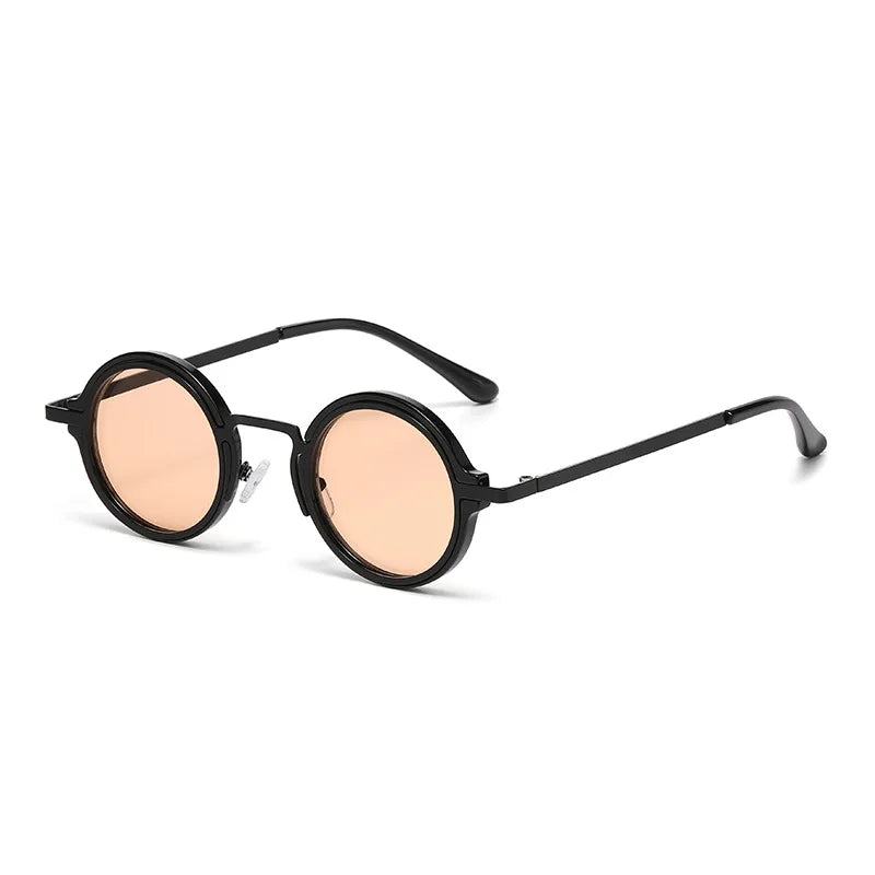 JNPCXI New Retro Round Punk Women Sunglasses Fashion Gradient Leopard Tea Shades UV400 Men Sun Glasses