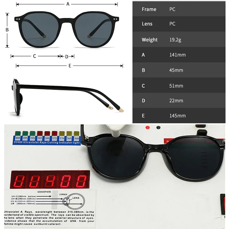 JNPCXI Fashion Round Sunglasses Women Vintage Rivets Punk Men Ins Popular Shades Gradient Sun Glasses UV400