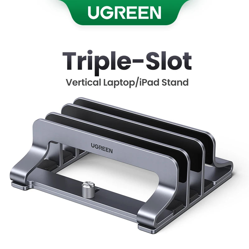 Vertical Laptop Stand For MacBook Air Pro Triple Slots Aluminum Notebook Stand